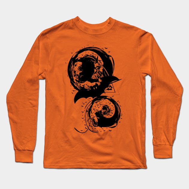 Halloween bats ink splash Long Sleeve T-Shirt by CindyS